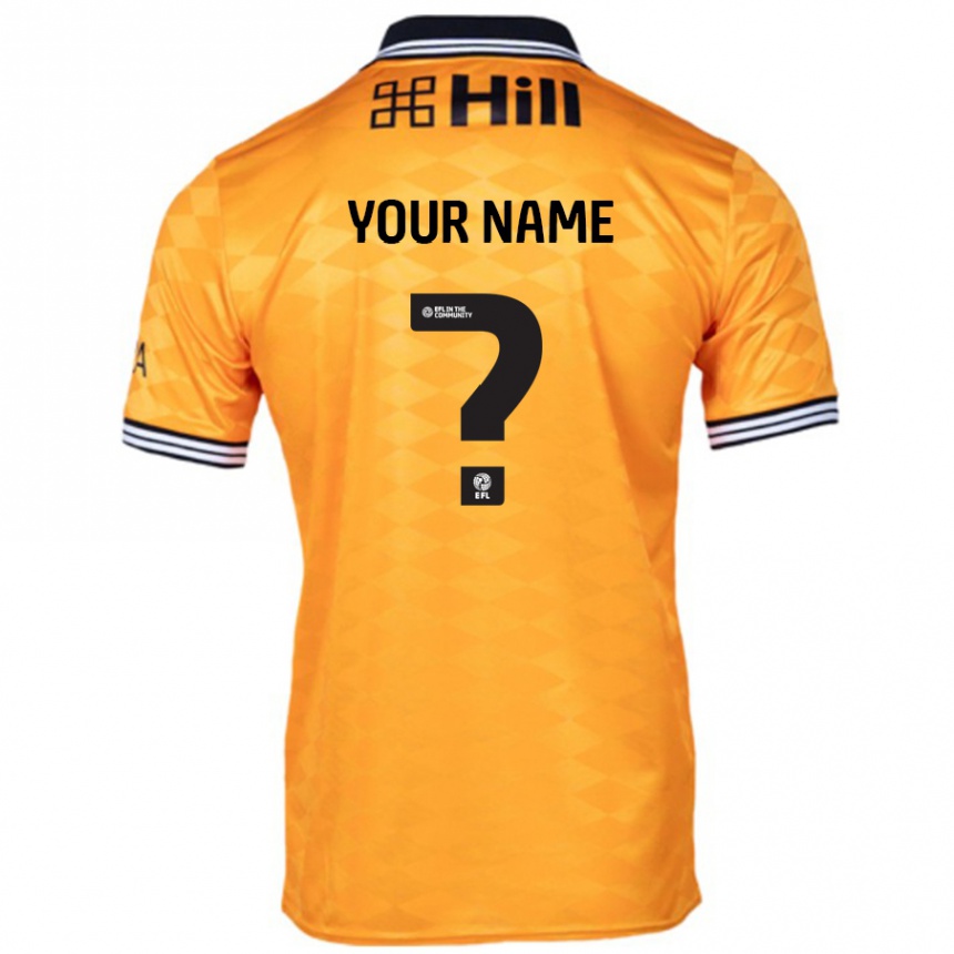 Men Football Your Name #0 Orange Home Jersey 2024/25 T-Shirt Canada