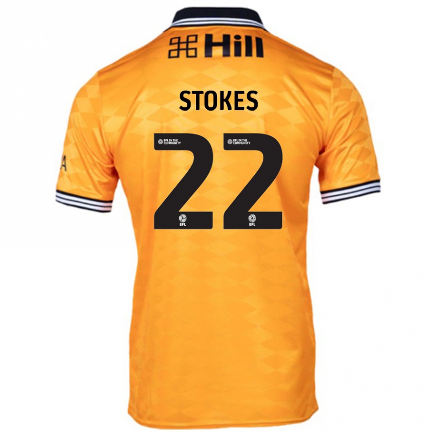 Men Football Josh Stokes #22 Orange Home Jersey 2024/25 T-Shirt Canada