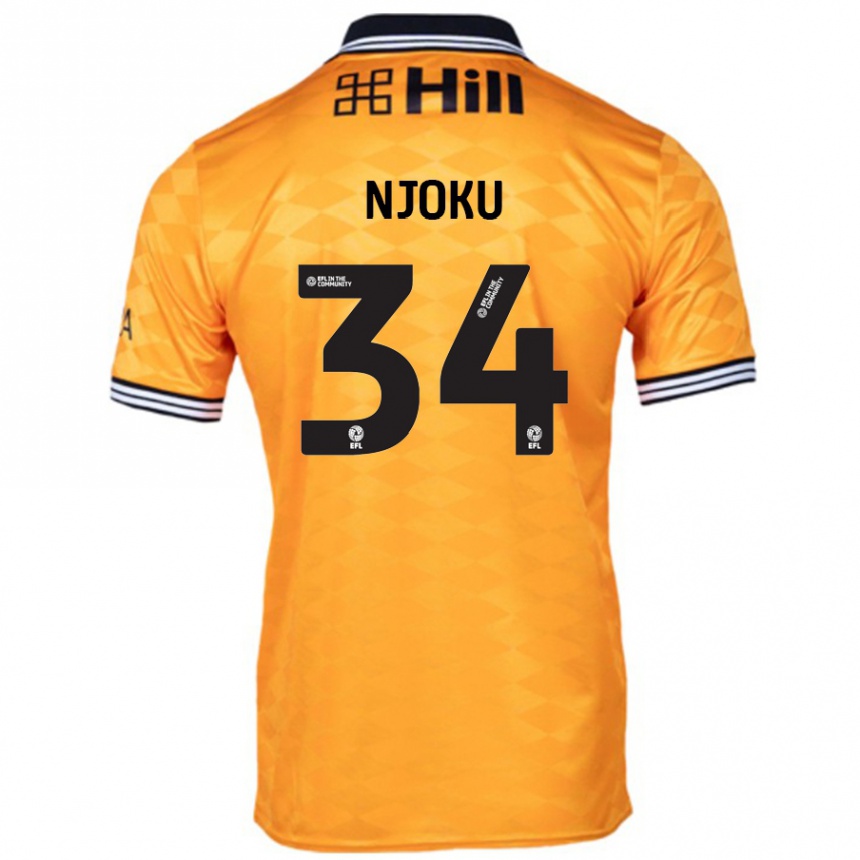 Men Football Brandon Njoku #34 Orange Home Jersey 2024/25 T-Shirt Canada