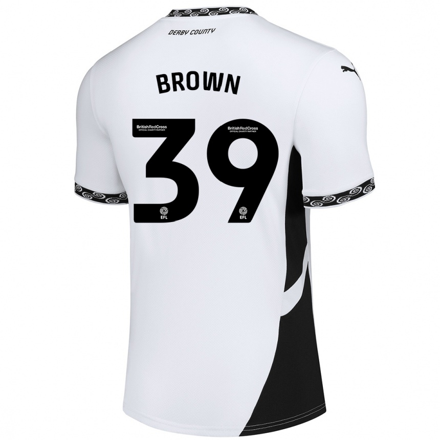 Men Football Dajaune Brown #39 White Black Home Jersey 2024/25 T-Shirt Canada