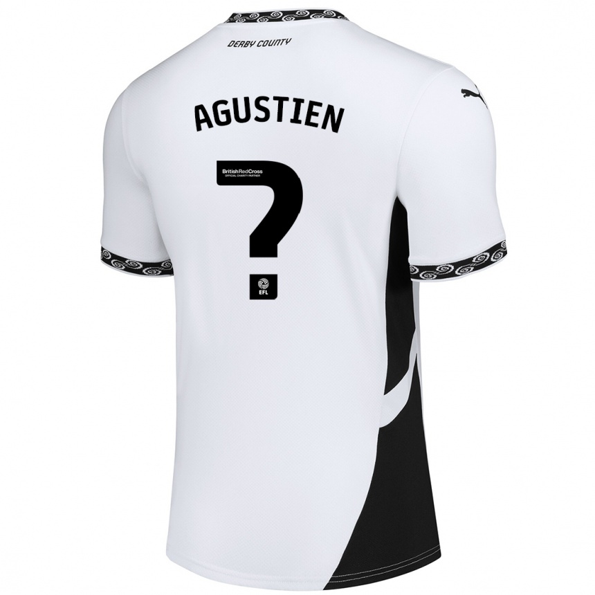 Men Football Demiane Agustien #0 White Black Home Jersey 2024/25 T-Shirt Canada