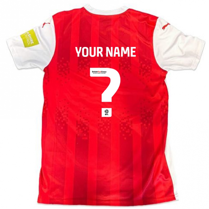 Homme Football Maillot Votre Nom #0 Rouge Blanc Tenues Domicile 2024/25 Canada