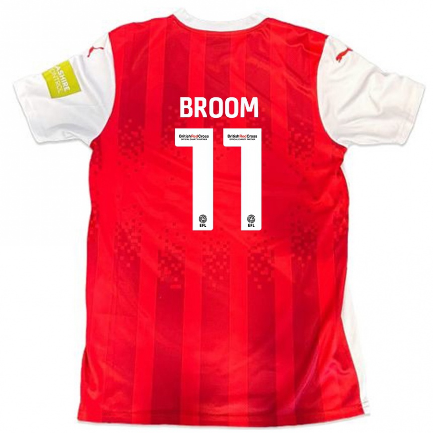 Men Football Ryan Broom #11 Red White Home Jersey 2024/25 T-Shirt Canada