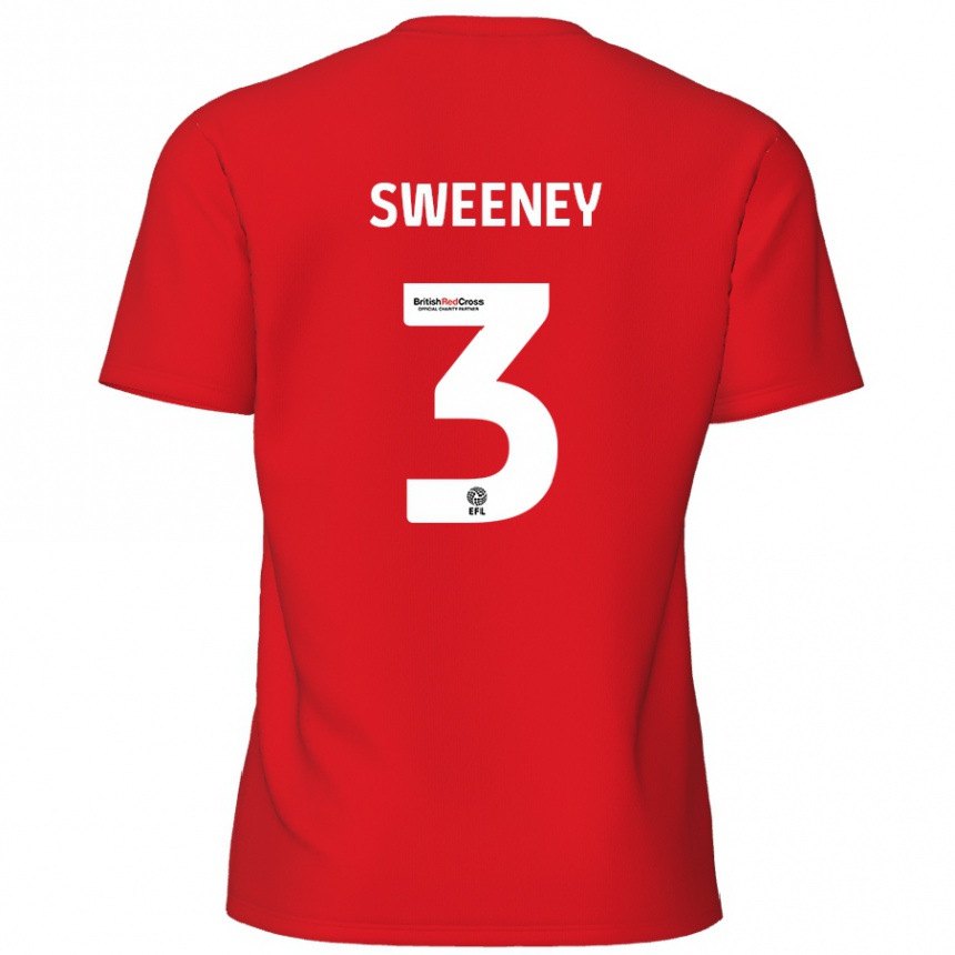 Men Football Jayden Sweeney #3 Red Home Jersey 2024/25 T-Shirt Canada