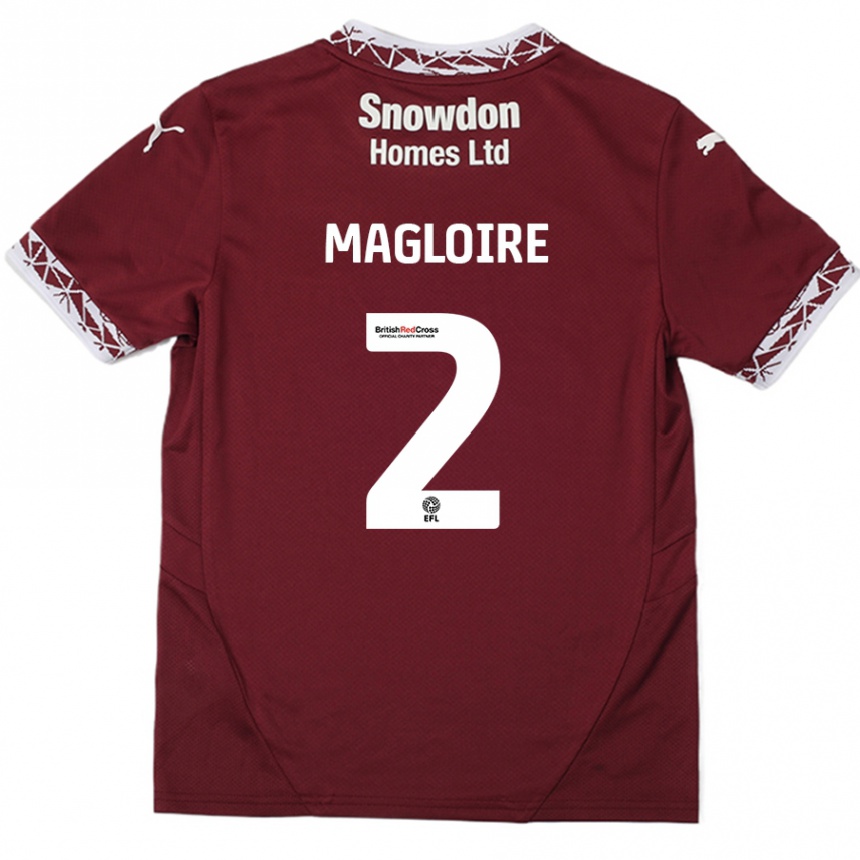 Men Football Tyler Magloire #2 Burgundy Home Jersey 2024/25 T-Shirt Canada