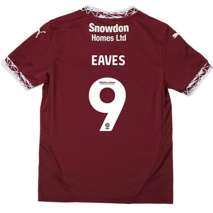 Men Football Tom Eaves #9 Burgundy Home Jersey 2024/25 T-Shirt Canada