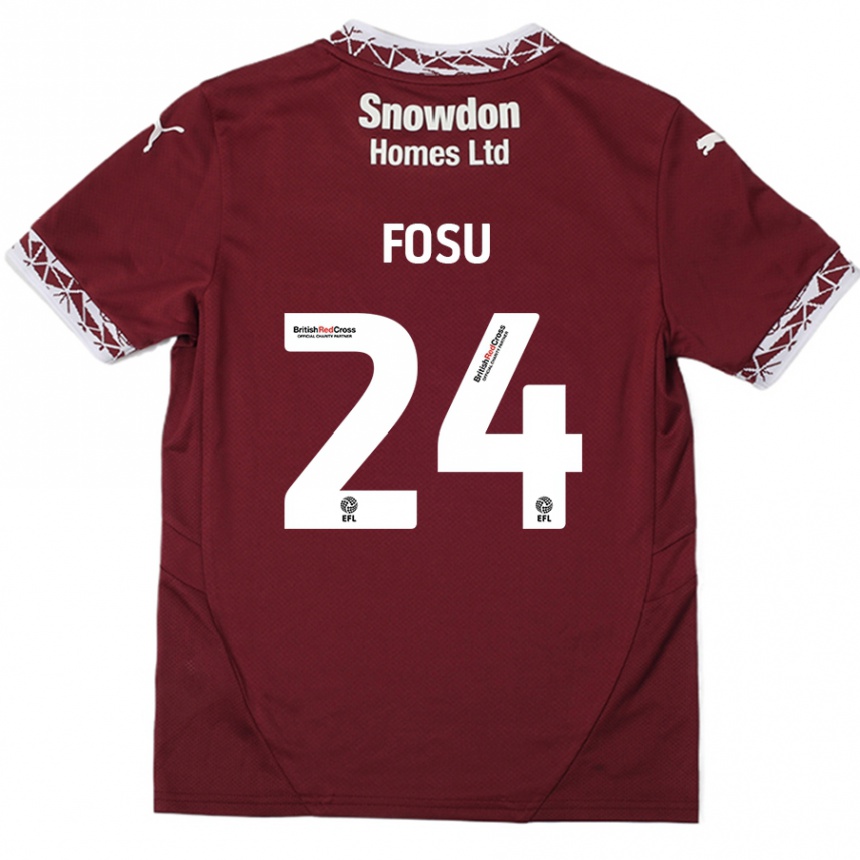 Men Football Tariqe Fosu #24 Burgundy Home Jersey 2024/25 T-Shirt Canada