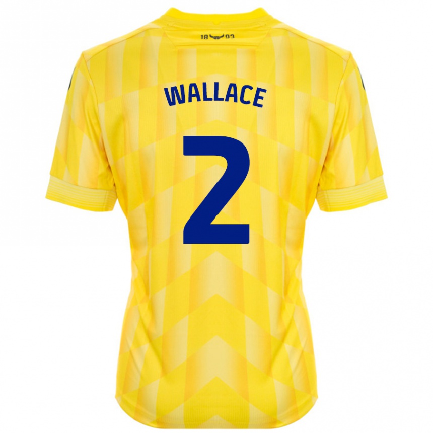 Men Football Emily Wallace #2 Yellow Home Jersey 2024/25 T-Shirt Canada