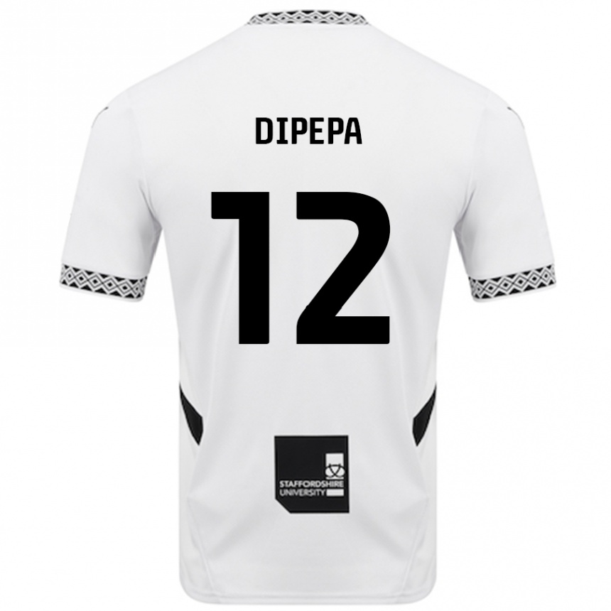 Men Football Baylee Dipepa #12 White Home Jersey 2024/25 T-Shirt Canada