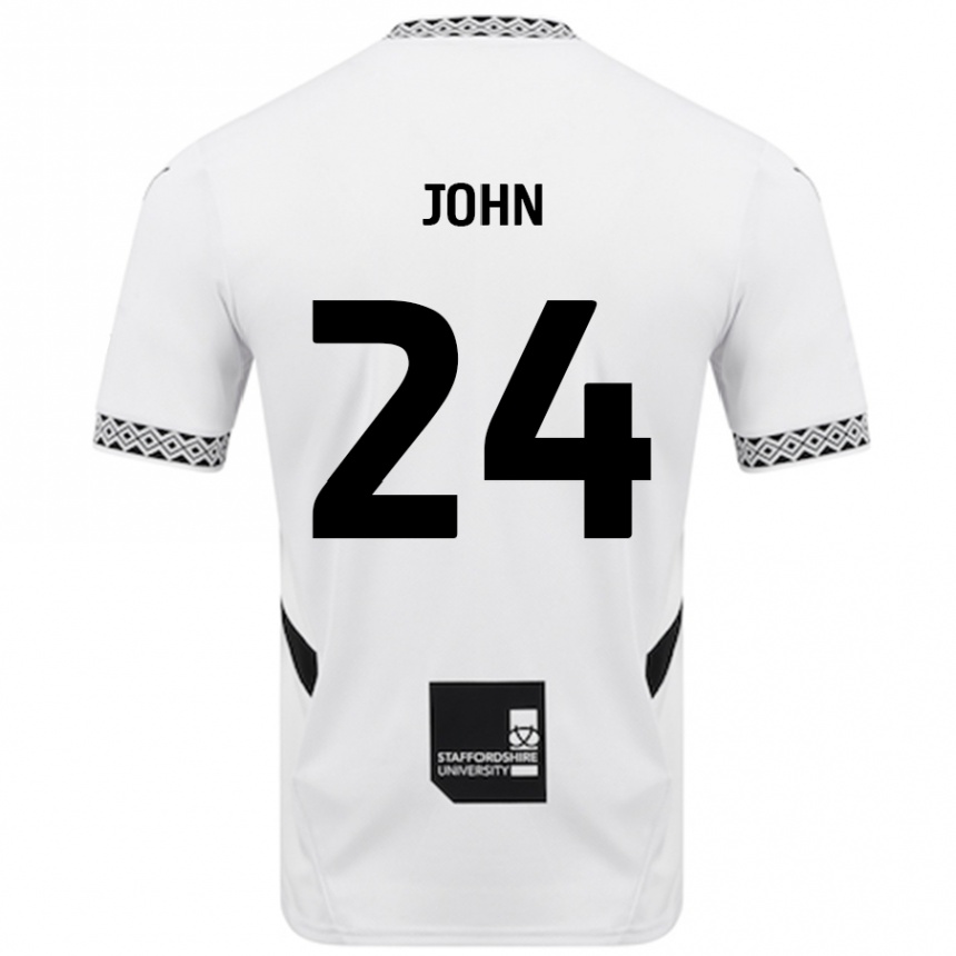 Men Football Kyle John #24 White Home Jersey 2024/25 T-Shirt Canada