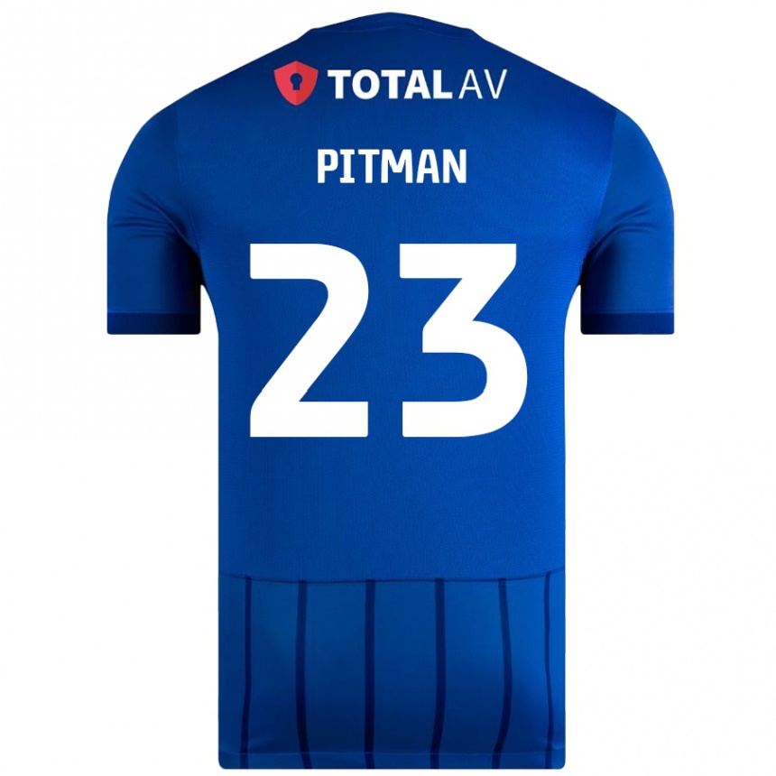 Men Football Emily Pitman #23 Blue Home Jersey 2024/25 T-Shirt Canada