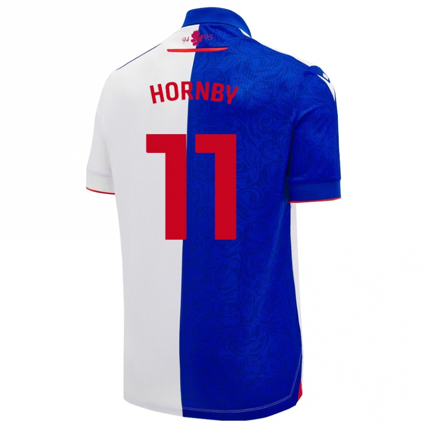 Men Football Megan Hornby #11 Sky Blue White Home Jersey 2024/25 T-Shirt Canada