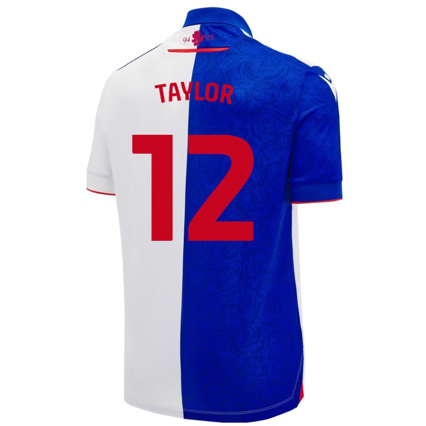 Men Football Emma Taylor #12 Sky Blue White Home Jersey 2024/25 T-Shirt Canada