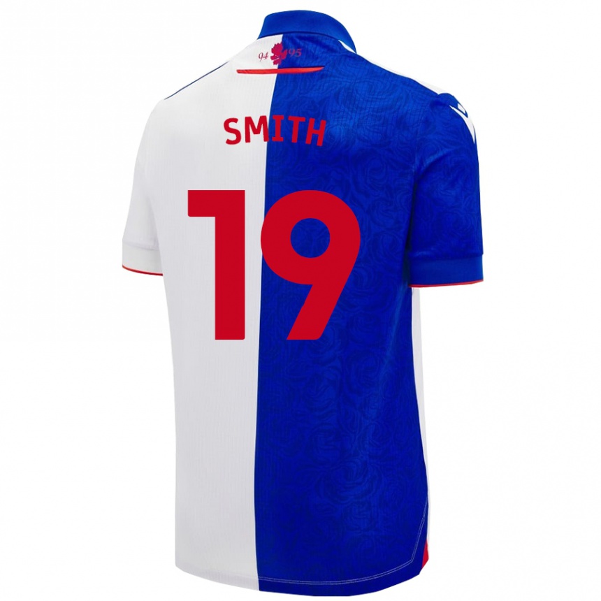 Men Football Evie Smith #19 Sky Blue White Home Jersey 2024/25 T-Shirt Canada