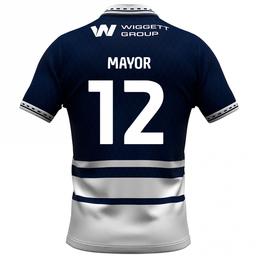 Men Football Adam Mayor #12 Navy Blue White Home Jersey 2024/25 T-Shirt Canada