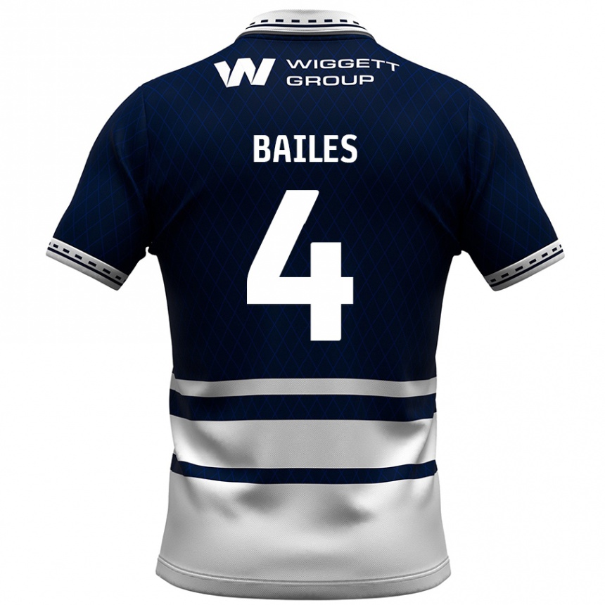 Men Football Freya Bailes #4 Navy Blue White Home Jersey 2024/25 T-Shirt Canada