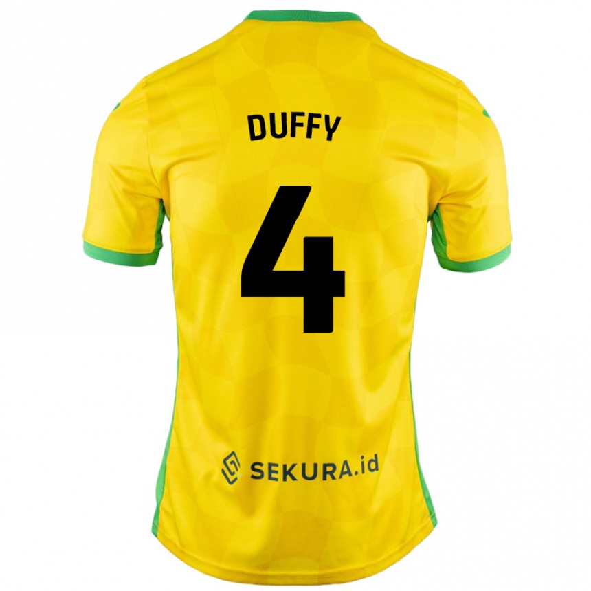 Men Football Shane Duffy #4 Yellow Green Home Jersey 2024/25 T-Shirt Canada