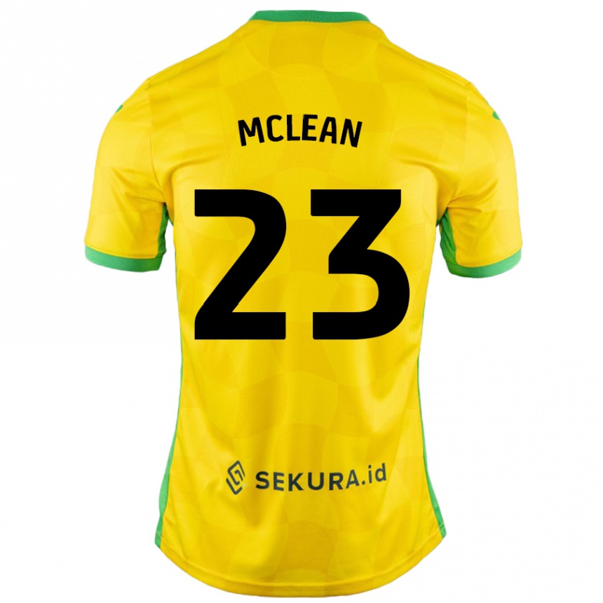 Men Football Kenny Mclean #23 Yellow Green Home Jersey 2024/25 T-Shirt Canada