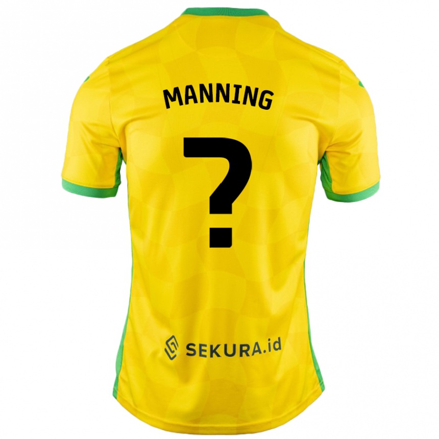 Men Football Adian Manning #0 Yellow Green Home Jersey 2024/25 T-Shirt Canada