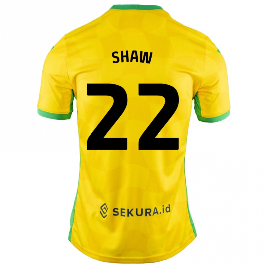 Men Football Shannon Shaw #22 Yellow Green Home Jersey 2024/25 T-Shirt Canada