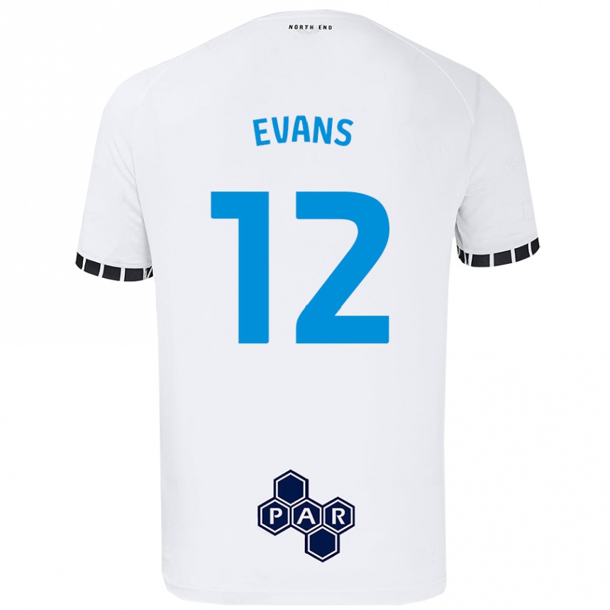 Men Football Ched Evans #12 White Home Jersey 2024/25 T-Shirt Canada