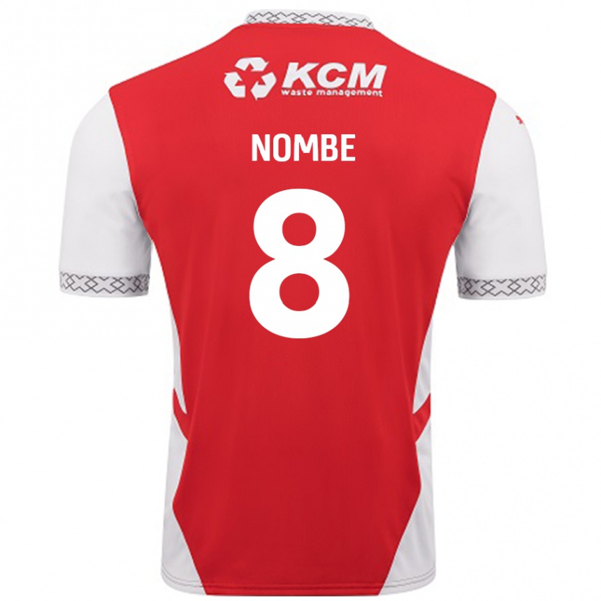 Men Football Sam Nombe #8 Red White Home Jersey 2024/25 T-Shirt Canada