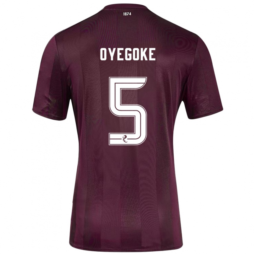 Men Football Daniel Oyegoke #5 Burgundy Home Jersey 2024/25 T-Shirt Canada