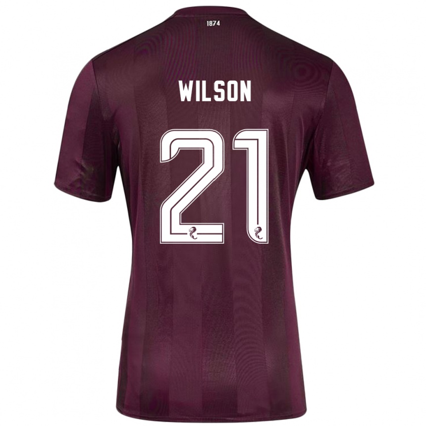 Men Football James Wilson #21 Burgundy Home Jersey 2024/25 T-Shirt Canada