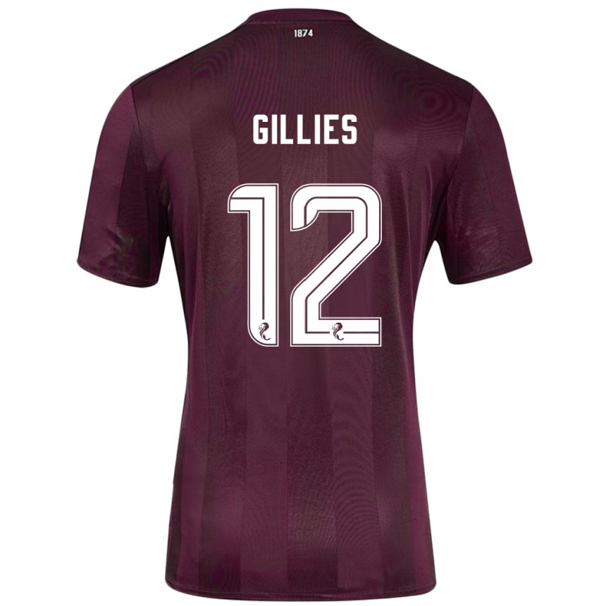 Men Football Matthew Gillies #12 Burgundy Home Jersey 2024/25 T-Shirt Canada