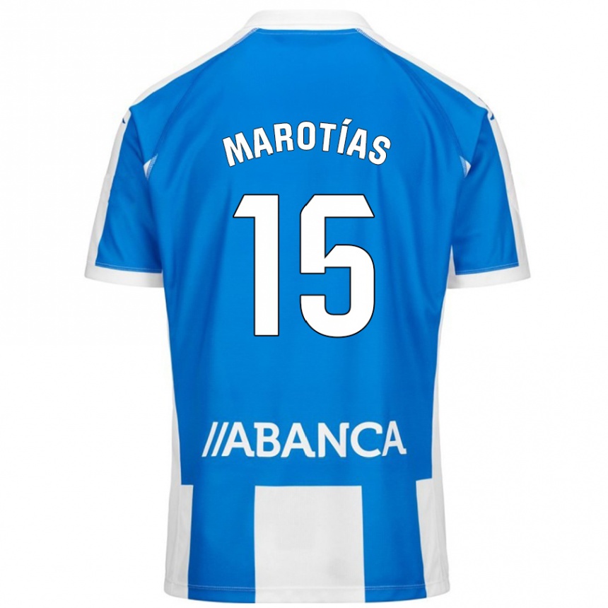 Men Football Oscar Marotías #15 Blue White Home Jersey 2024/25 T-Shirt Canada