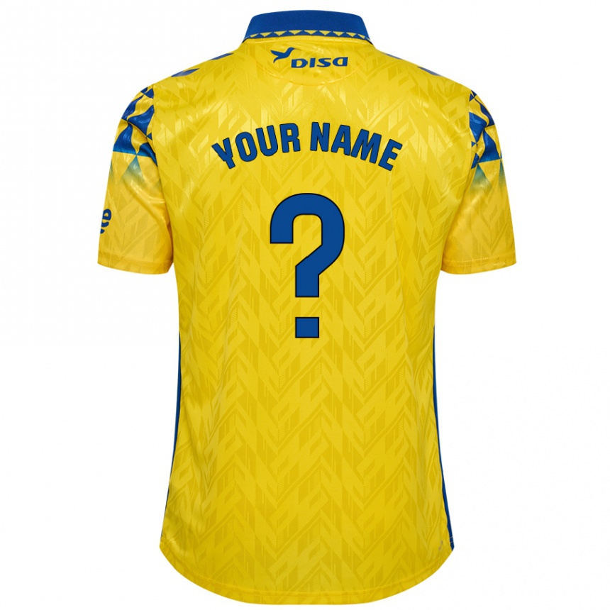 Homme Football Maillot Votre Nom #0 Jaune Bleu Tenues Domicile 2024/25 Canada