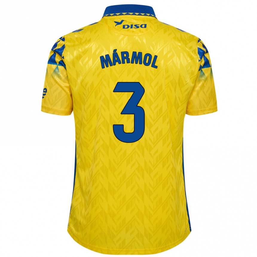 Homme Football Maillot Mika Mármol #3 Jaune Bleu Tenues Domicile 2024/25 Canada