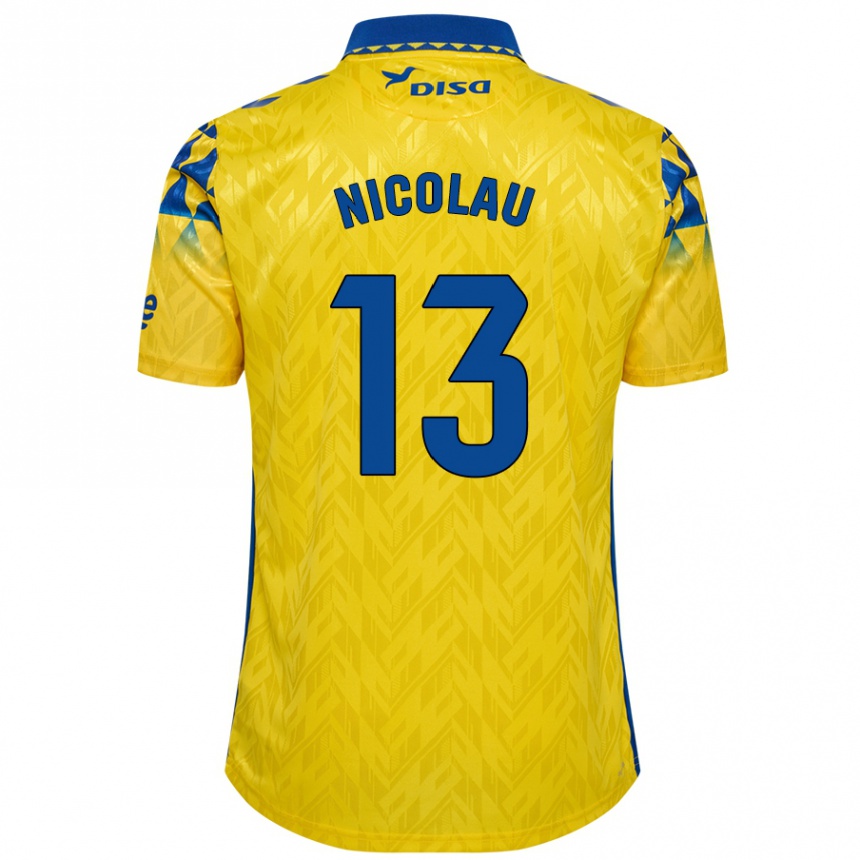 Homme Football Maillot Nacho Nicolau #13 Jaune Bleu Tenues Domicile 2024/25 Canada