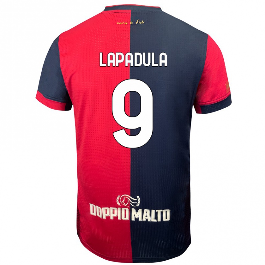 Men Football Gianluca Lapadula #9 Red Darker Blue Home Jersey 2024/25 T-Shirt Canada