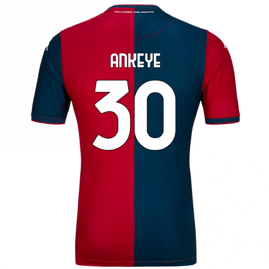 Homme Football Maillot David Ankeye #30 Rouge Bleu Foncé Tenues Domicile 2024/25 Canada