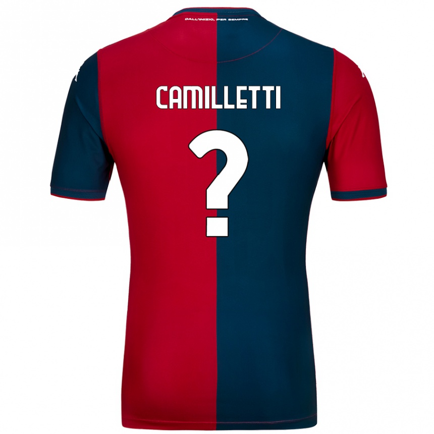 Homme Football Maillot Giovanni Camilletti #0 Rouge Bleu Foncé Tenues Domicile 2024/25 Canada