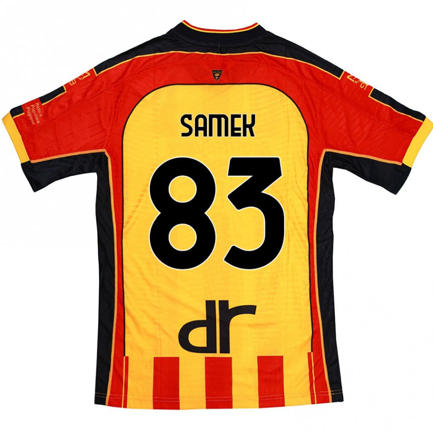 Men Football Daniel Samek #83 Yellow Red Home Jersey 2024/25 T-Shirt Canada