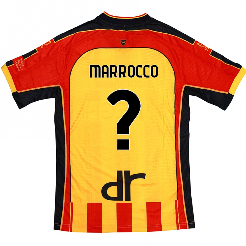 Men Football Iacopo Marrocco #0 Yellow Red Home Jersey 2024/25 T-Shirt Canada