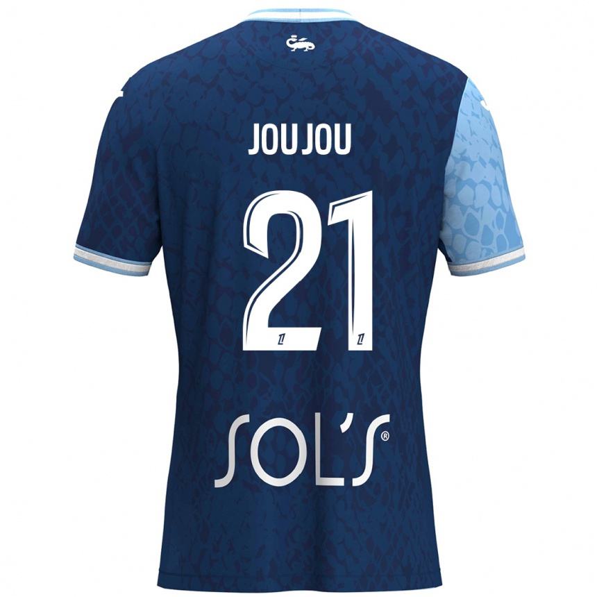 Homme Football Maillot Antoine Joujou #21 Bleu Ciel Bleu Foncé Tenues Domicile 2024/25 Canada