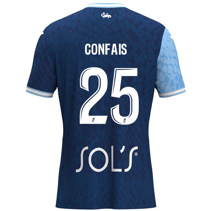 Homme Football Maillot Aloïs Confais #25 Bleu Ciel Bleu Foncé Tenues Domicile 2024/25 Canada