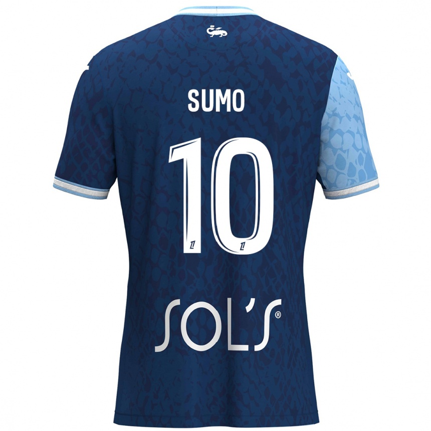 Homme Football Maillot Eva Sumo #10 Bleu Ciel Bleu Foncé Tenues Domicile 2024/25 Canada