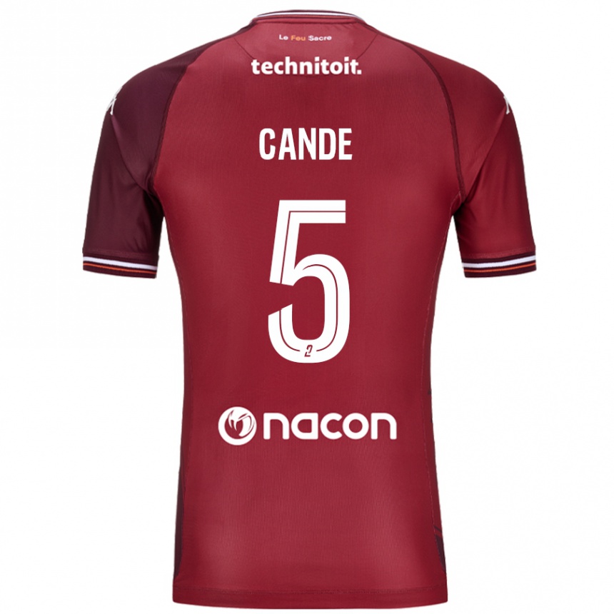 Men Football Fali Candé #5 Red Granata Home Jersey 2024/25 T-Shirt Canada