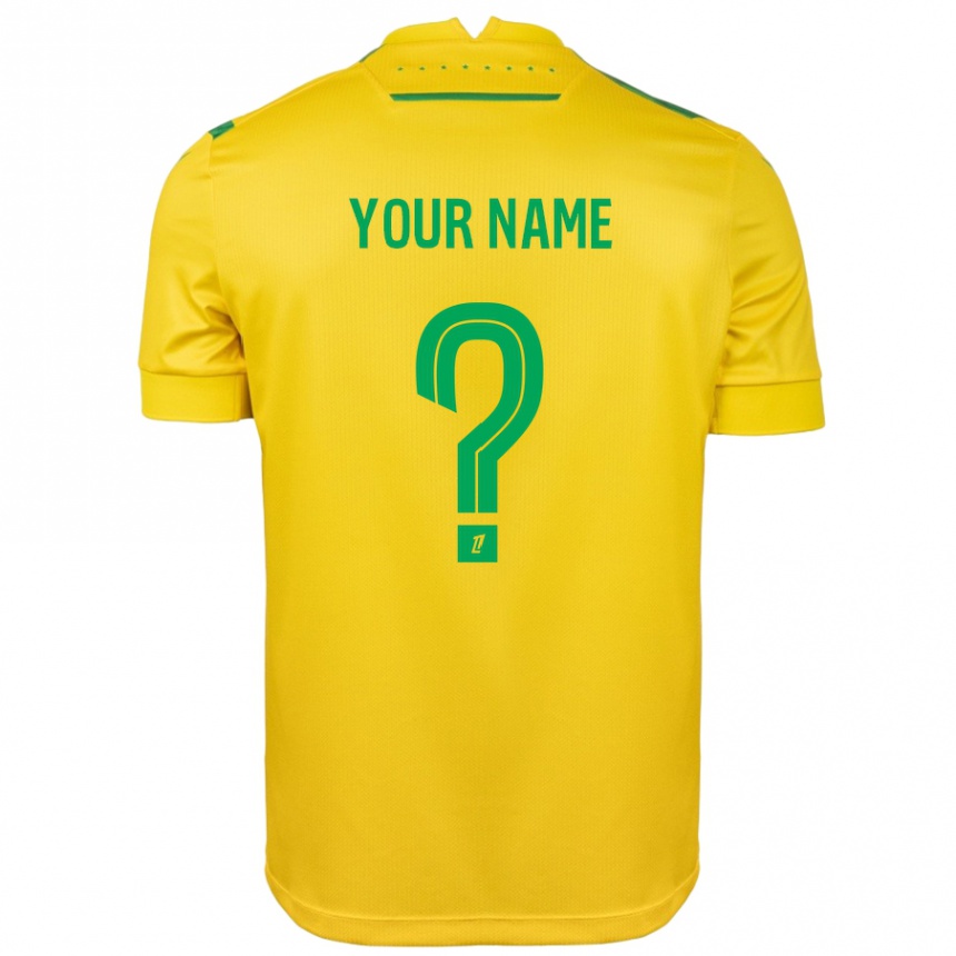 Men Football Your Name #0 Yellow Green Home Jersey 2024/25 T-Shirt Canada