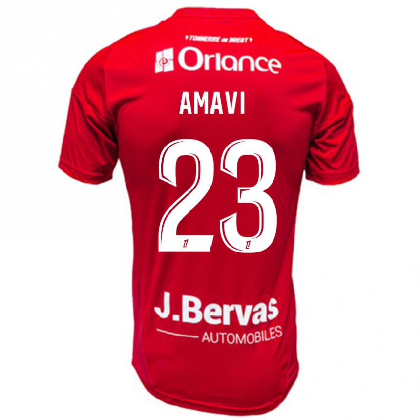 Men Football Jordan Amavi #23 Red White Home Jersey 2024/25 T-Shirt Canada