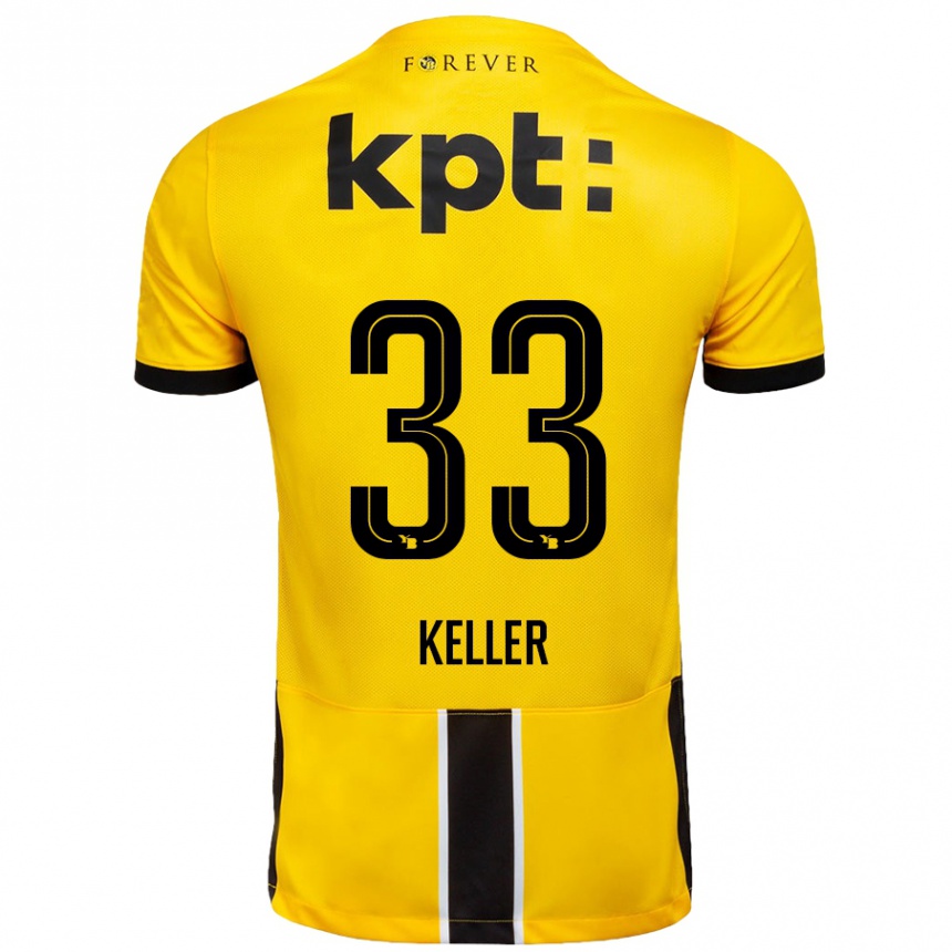 Men Football Marvin Keller #33 Yellow Black Home Jersey 2024/25 T-Shirt Canada