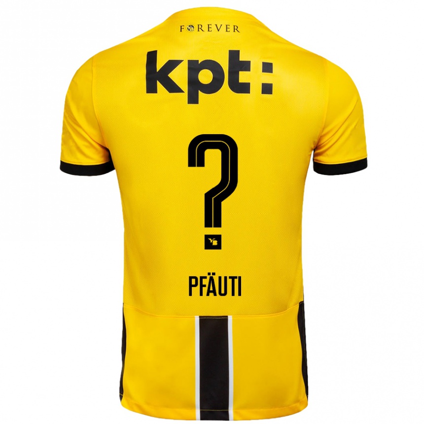 Men Football Noe Pfäuti #0 Yellow Black Home Jersey 2024/25 T-Shirt Canada