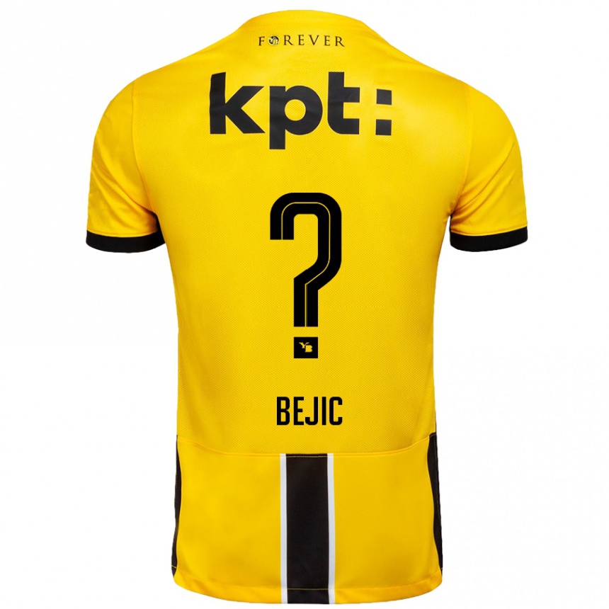 Men Football Endrit Bejic #0 Yellow Black Home Jersey 2024/25 T-Shirt Canada