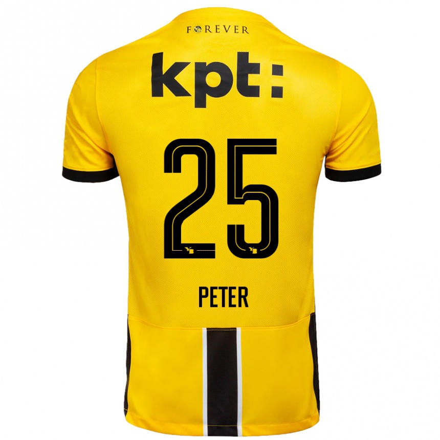 Men Football Luc Peter #25 Yellow Black Home Jersey 2024/25 T-Shirt Canada