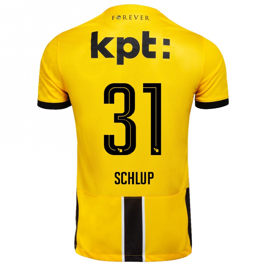 Men Football Giulia Schlup #31 Yellow Black Home Jersey 2024/25 T-Shirt Canada