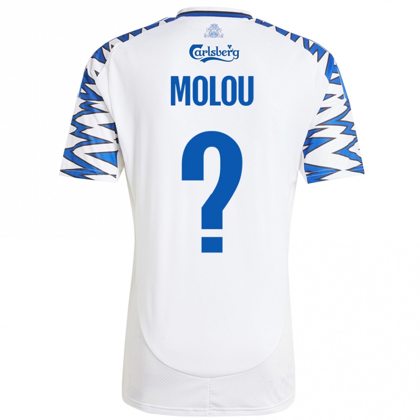 Homme Football Maillot Yvann Molou #0 Blanc Bleu Ciel Tenues Domicile 2024/25 Canada